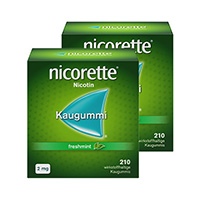 NICORETTE Kaugummi 2 mg freshmint Doppelpackung (2x210 Stück)