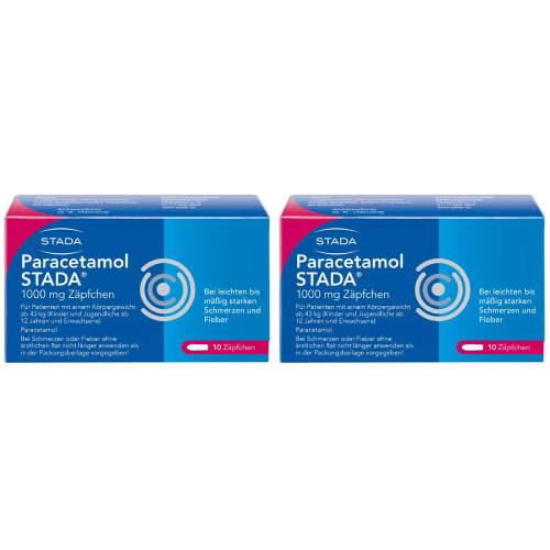 PARACETAMOL STADA 1000 mg Zäpfchen Set (2x 10St)