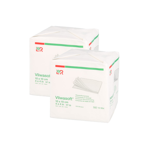 VLIWASOFT Vlieskompressen unsteril 10x10 cm 4l. Set (2x100St)