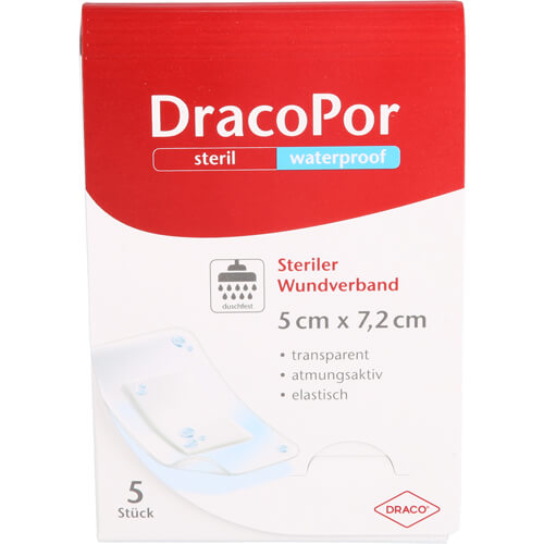 DRACOPOR waterproof Wundverband 5x7,2 cm steril
