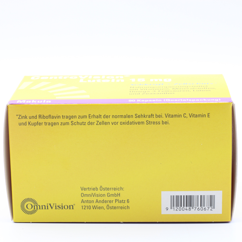 CENTROVISION Lutein 15 mg Kapseln Doppelpackung (2x 90St)