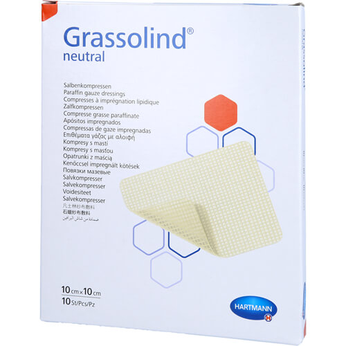 GRASSOLIND Salbenkompressen 10x10 cm steril